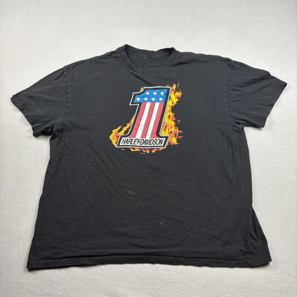 Harley Davidson Grande Prairie Alberta Canada #1 Flame Graphic T-Shirt Black Men